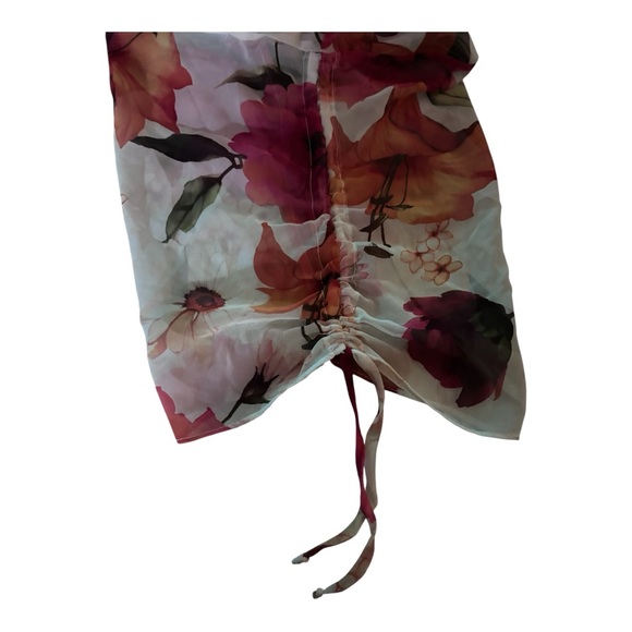 NWOT St. John Swim Floral Sheer Swim Coverup in Pink and Orange Sz L - Picture 4 of 8